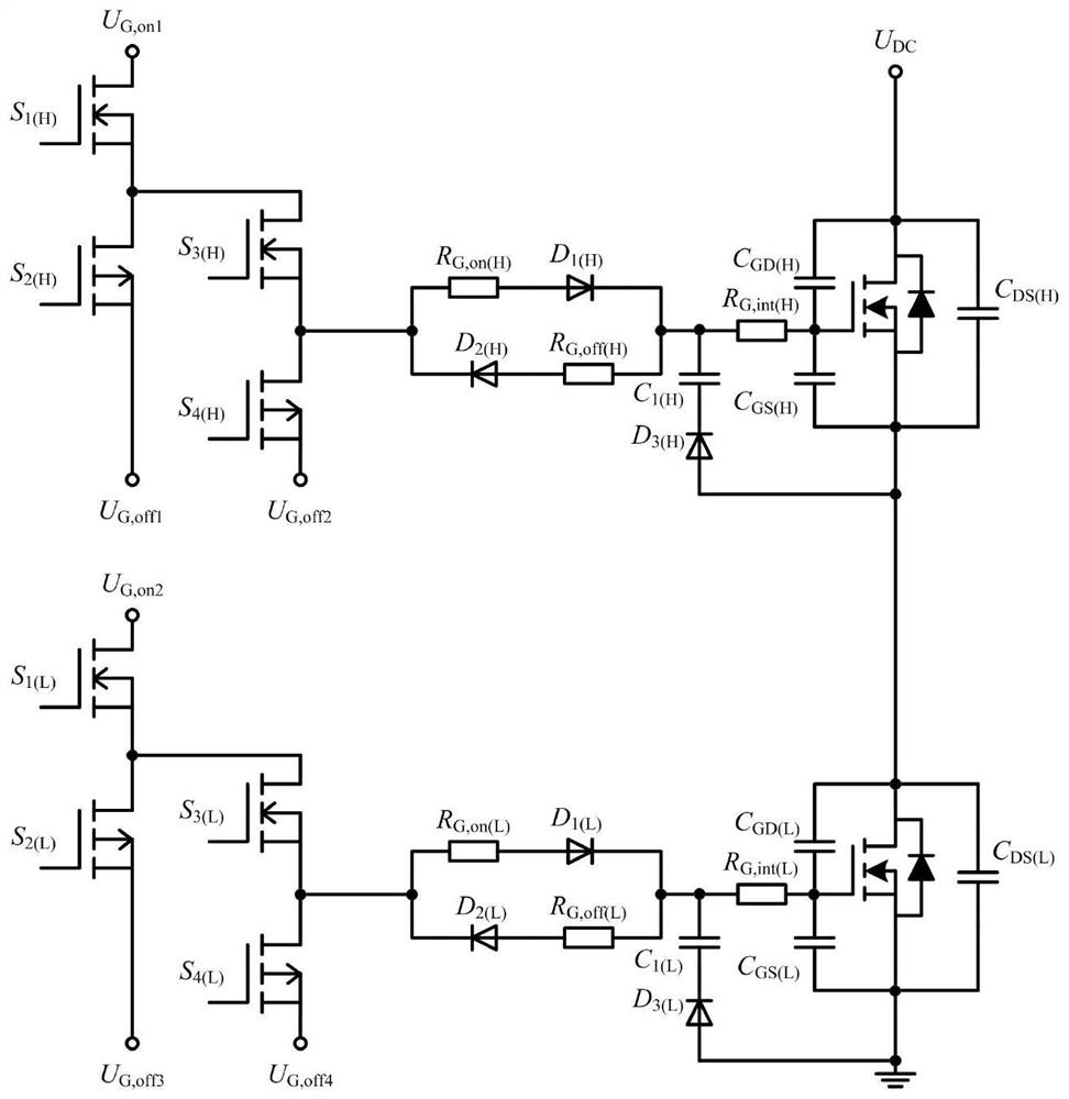 A sic MOSFET bridge arm crosstalk suppression driving circuit with variable turn-off negative voltage and control method