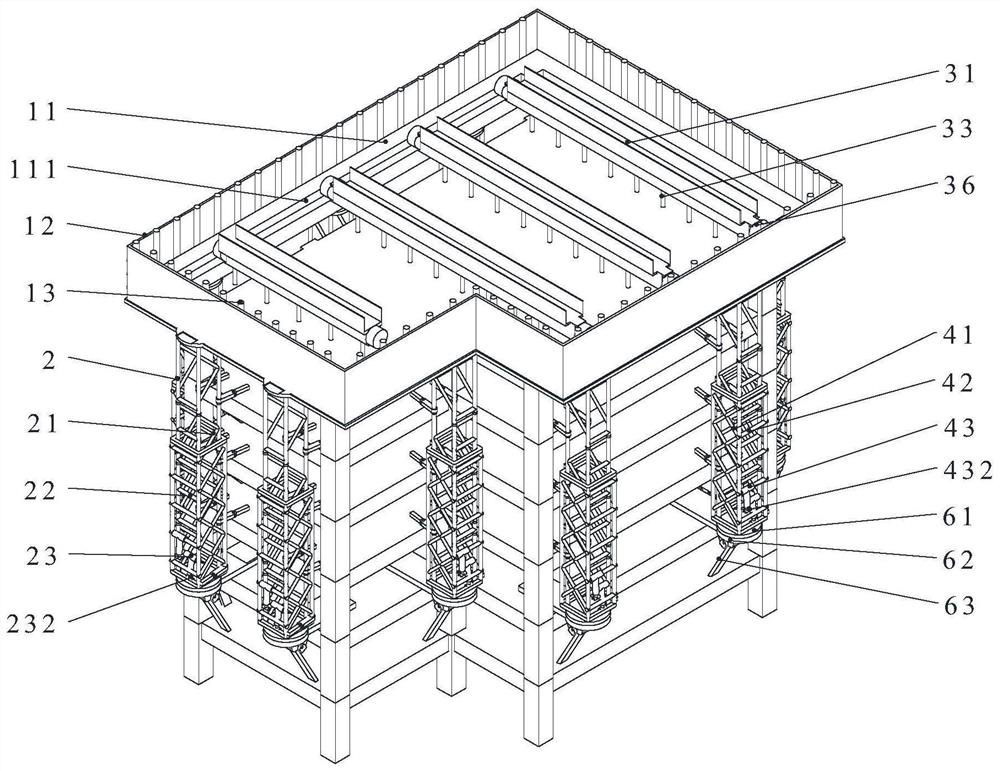 Integral lifting type automatic building construction platform