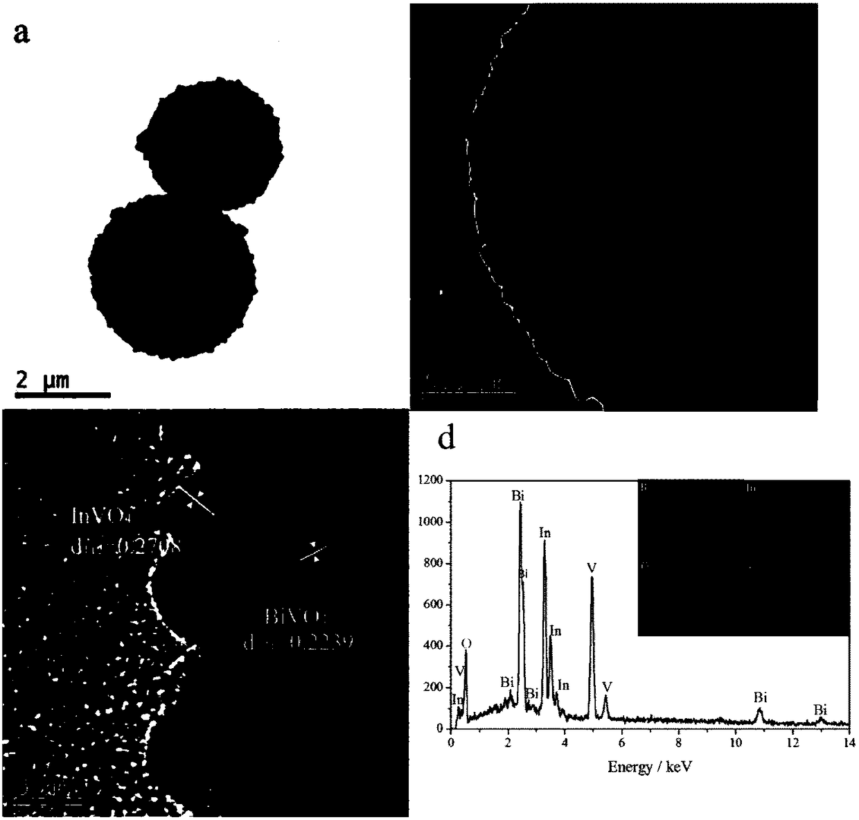 BiVO4/InVO4 heterojunction catalyst as well as preparation method and application of BiVO4/InVO4 heterojunction catalyst