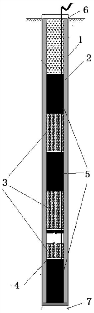 Charging device for presplitting blasting of peripheral holes of roadway