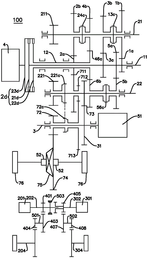 Powertrain and vehicle having same