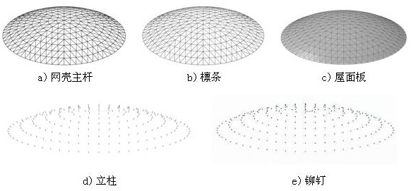 Impact simulation method for Kelwet reticulated shell with roof panel