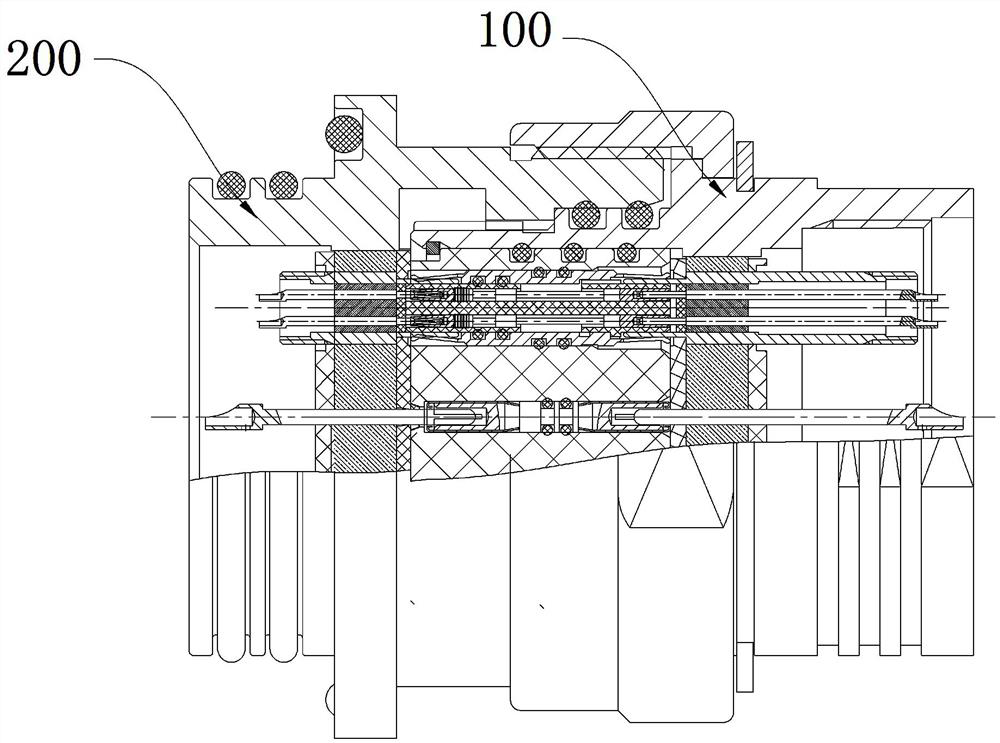 Grid-electricity hybrid composite glass sintered watertight connector and composite glass forming process