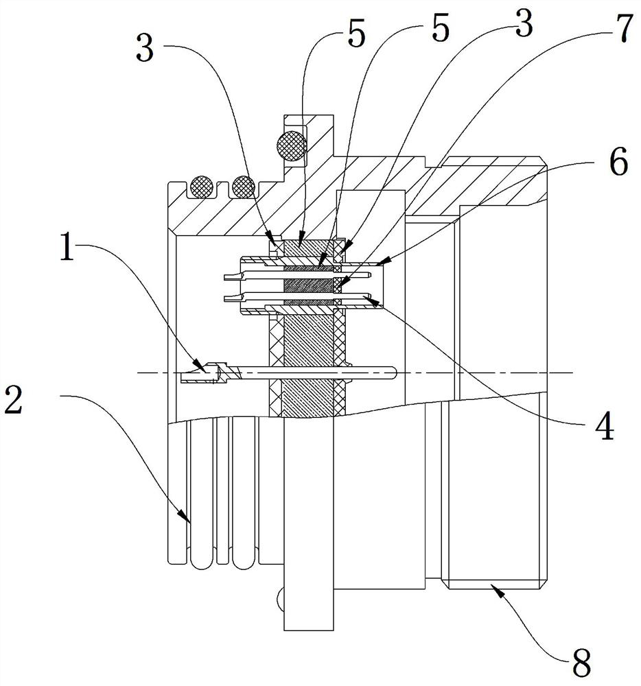 Grid-electricity hybrid composite glass sintered watertight connector and composite glass forming process