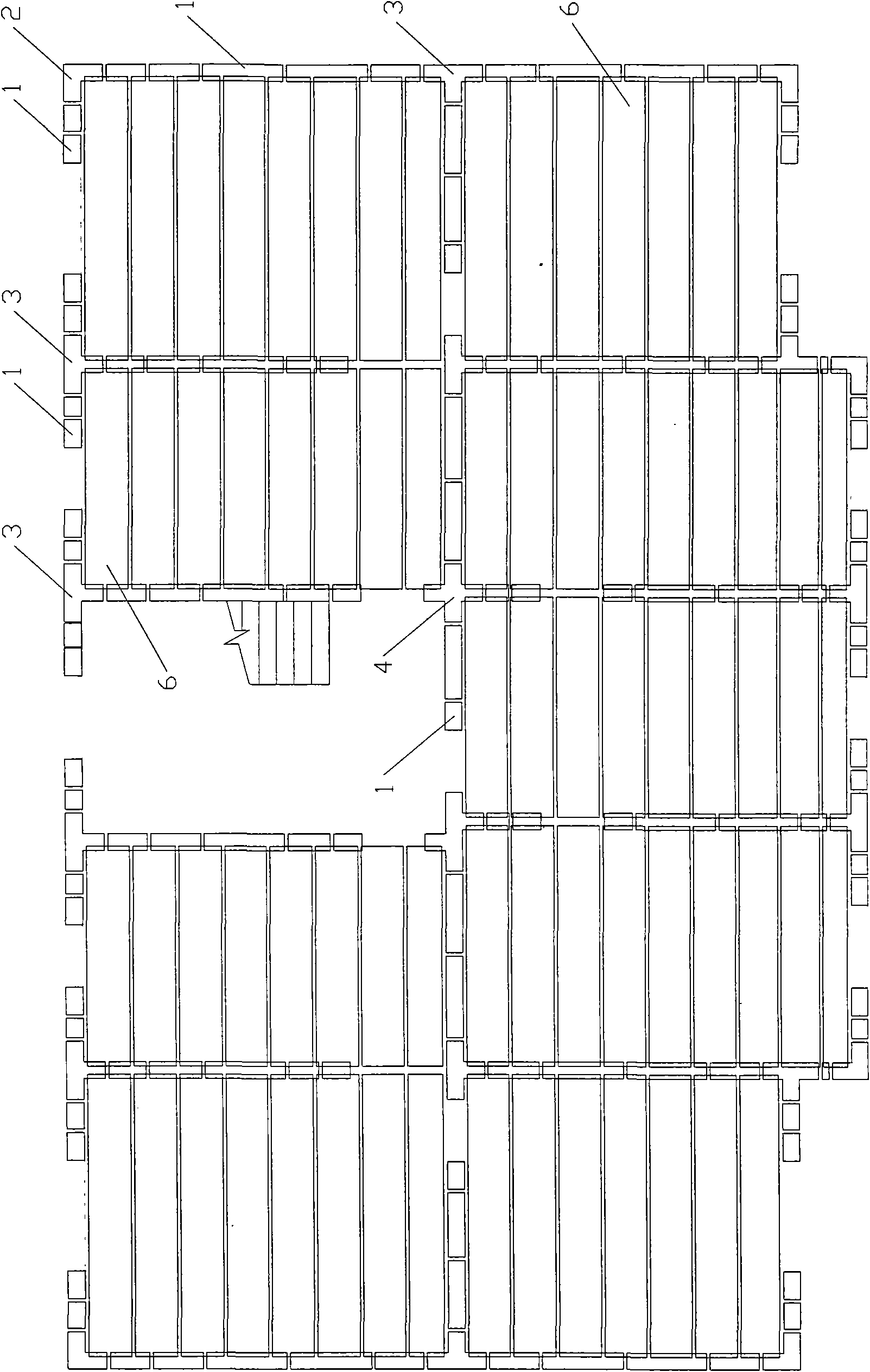 Shear wall structure building based on cross-hole prefabricated reinforced concrete template and construction method thereof