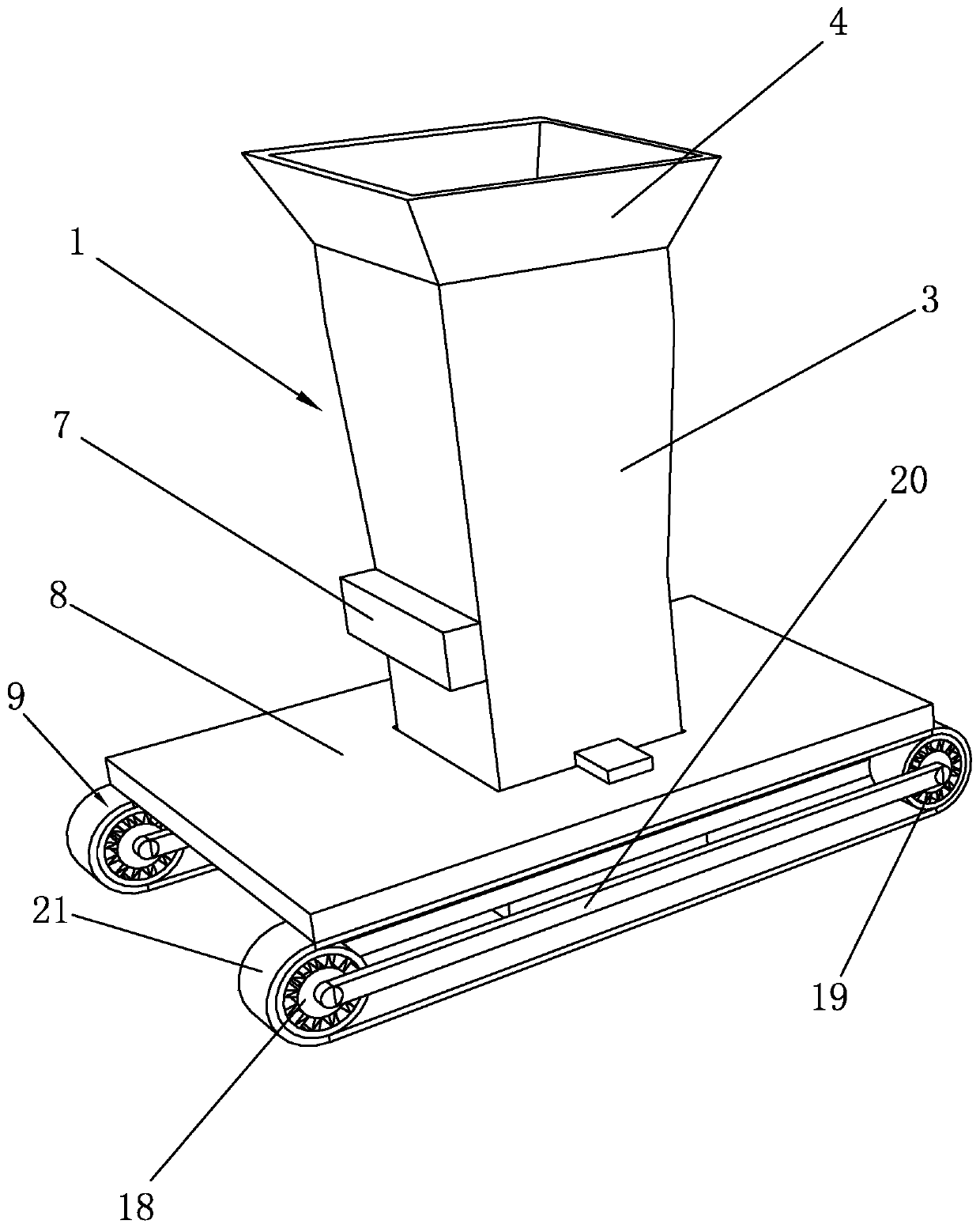 An anti-shifting crushed stone backfill device and construction method