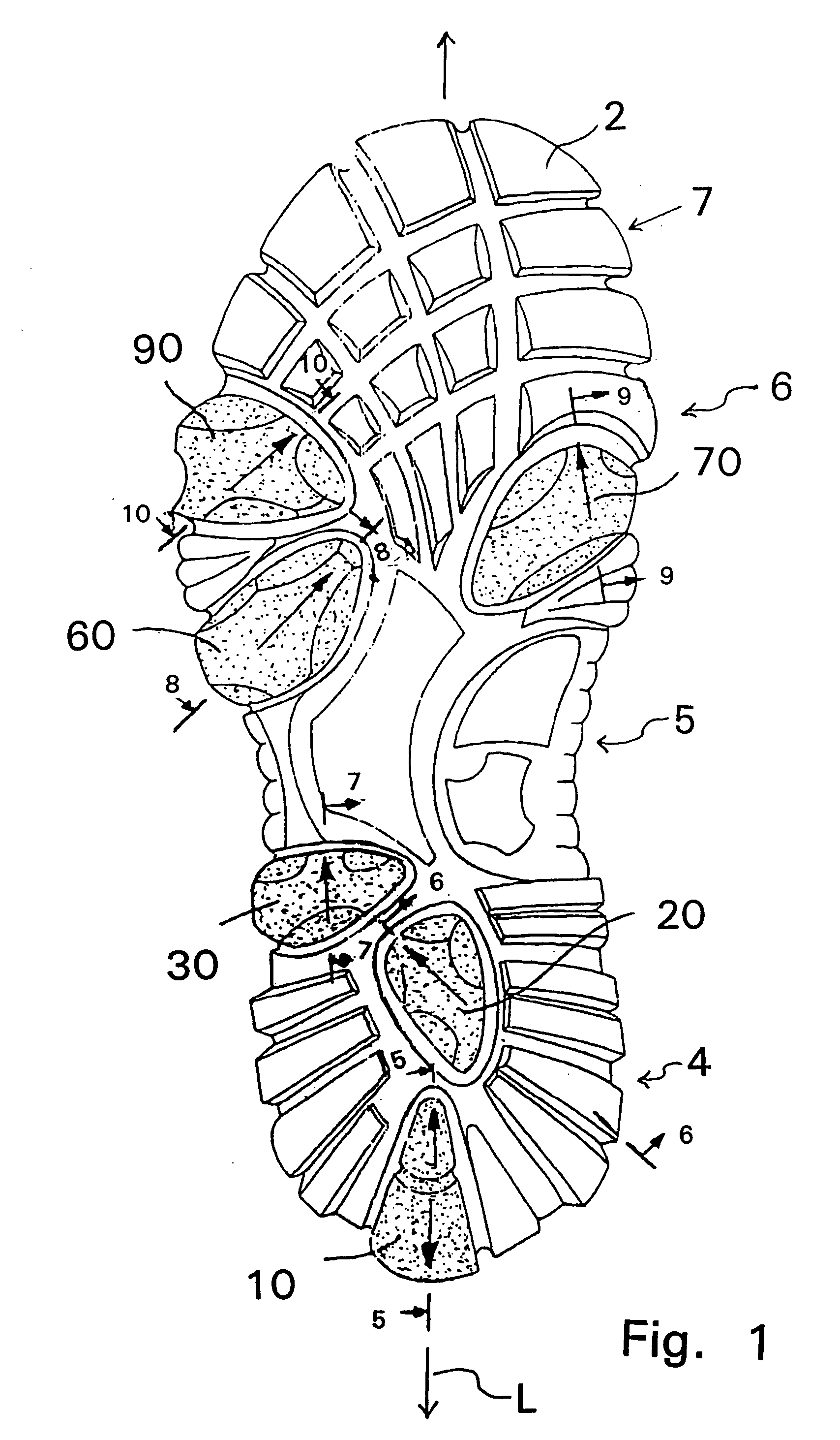 Shoe sole with foot guidance