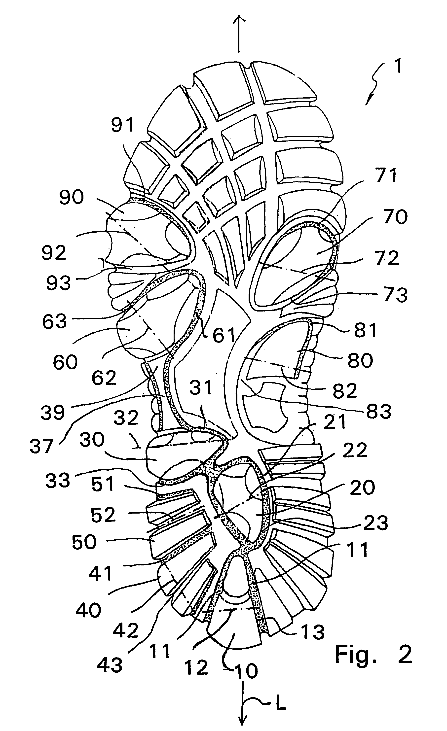 Shoe sole with foot guidance