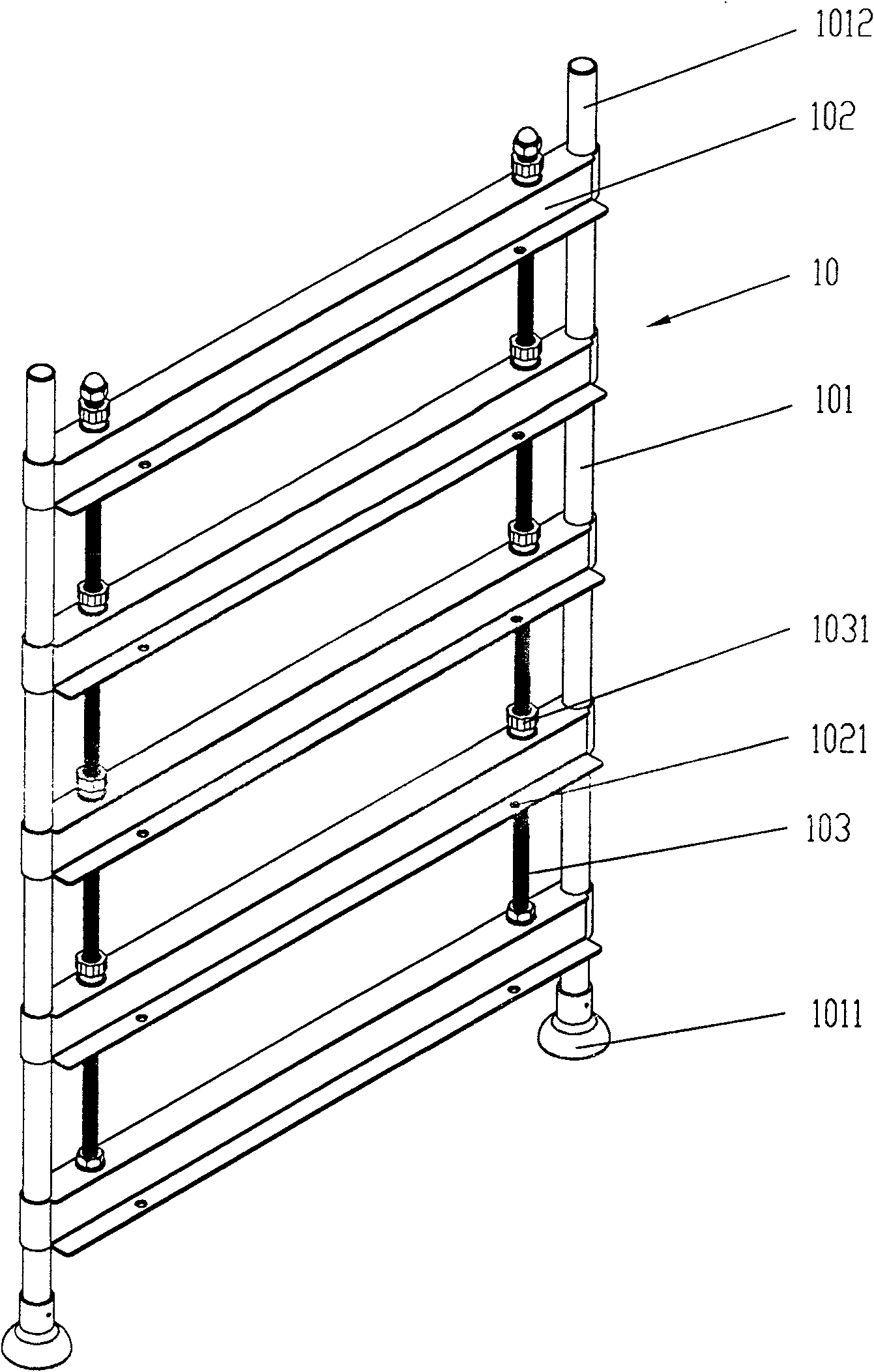 Components-assembling type carrying and rotating vehicle frame