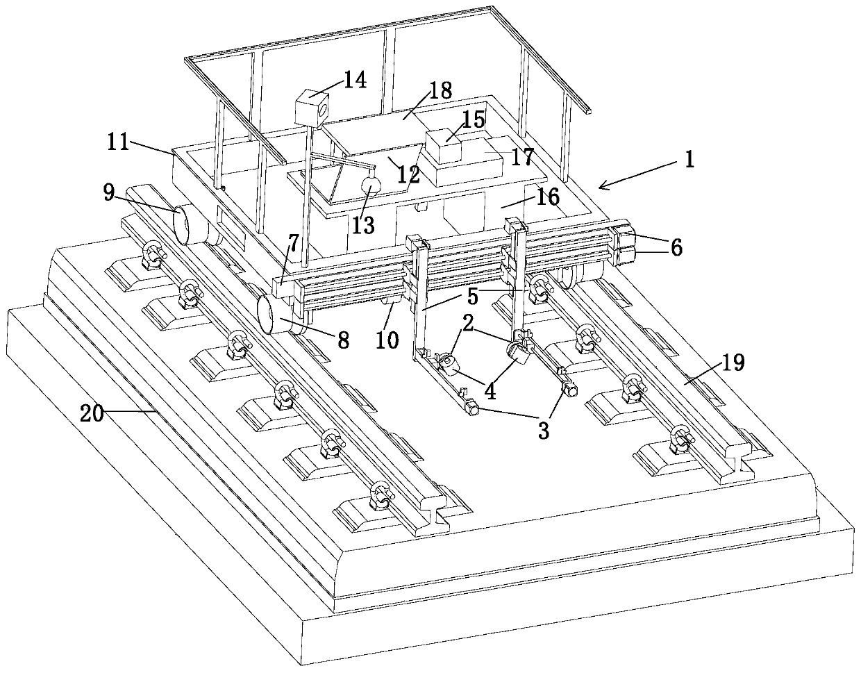 Topological imaging method and device based on ultrasonic Lamb wave plate type ballastless track cracks