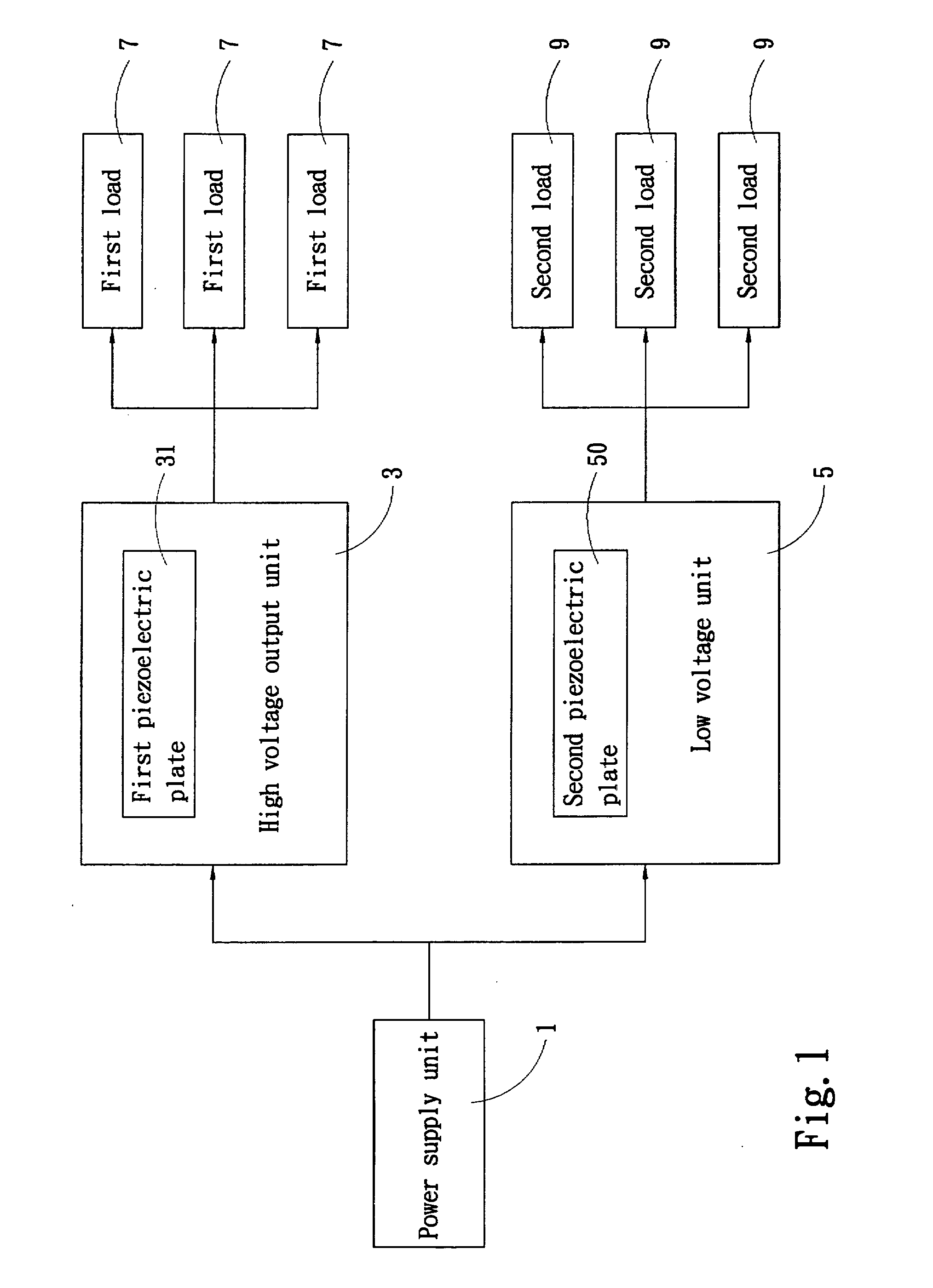 Piezoelectric power supply