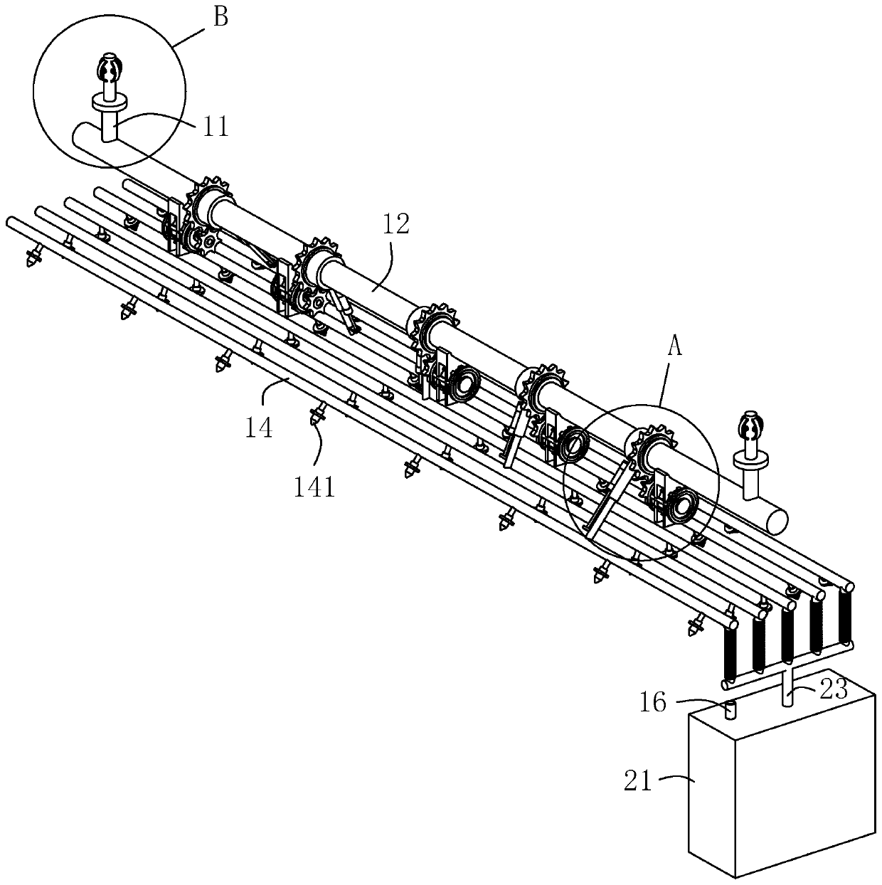 Concrete production material yard dust fallmist spray system