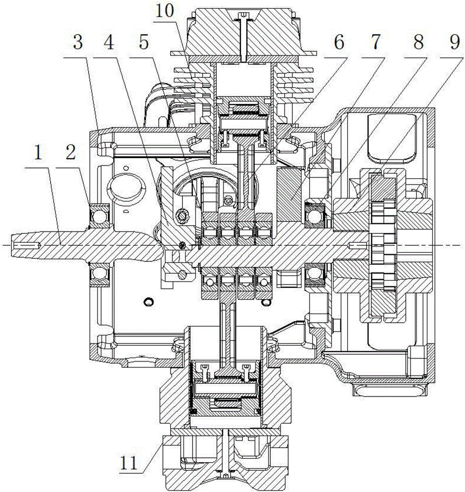 Air compression device of electrical oil-free main air compressor