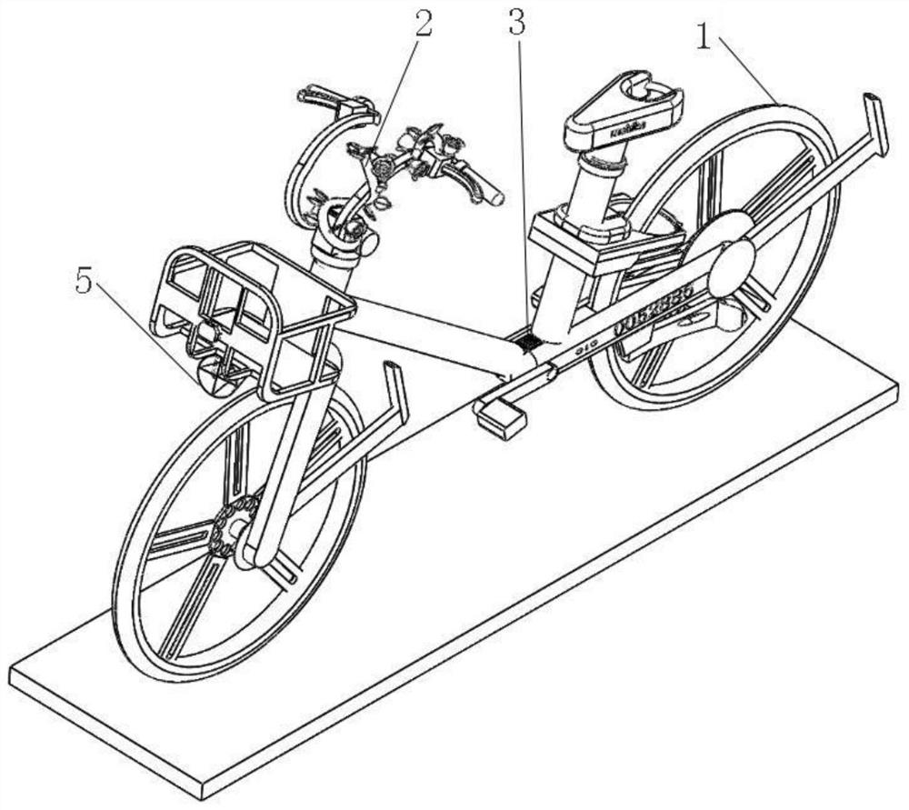 A shared bicycle with an air umbrella and a hose used for the bicycle