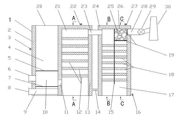 Novel biomass anti-burning type water heating boiler