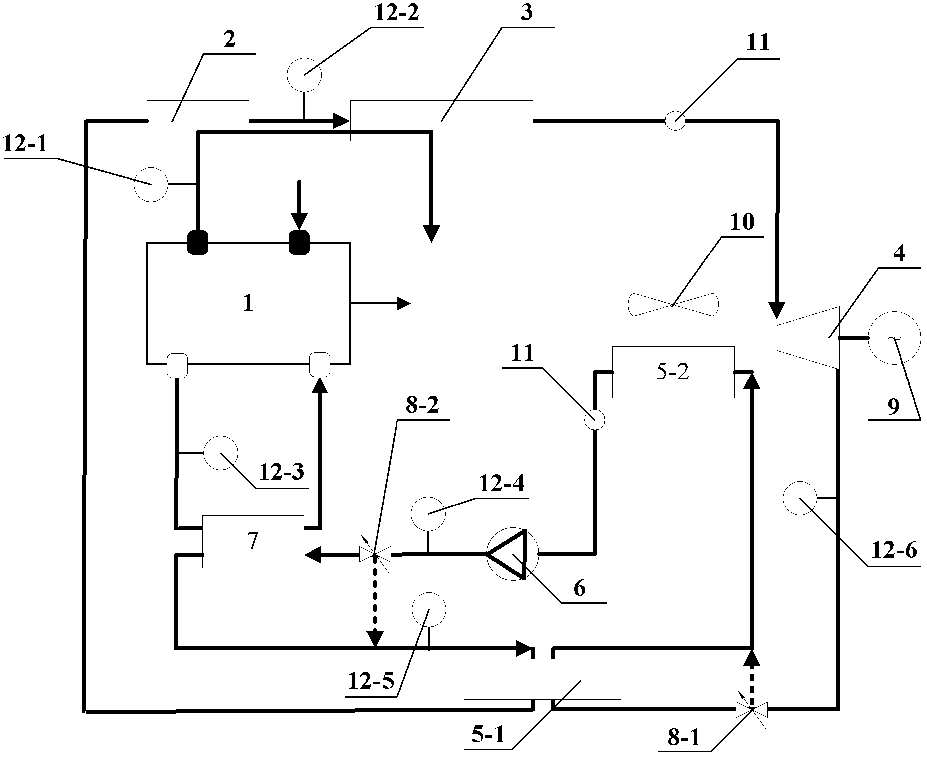 Waste heat cycling heating power circulating system device of engine