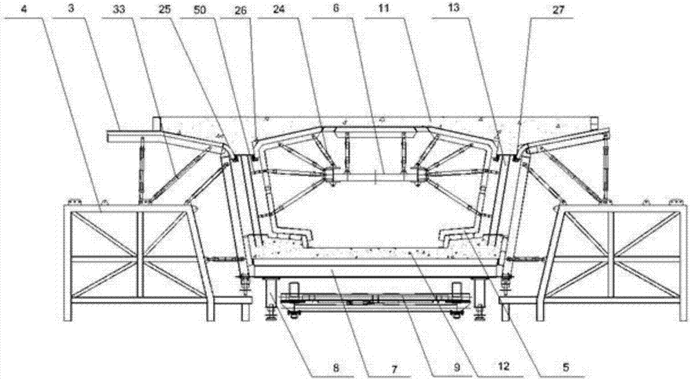 Short-line matching prefabricated formwork system for corrugated steel web composite structure girder bridge