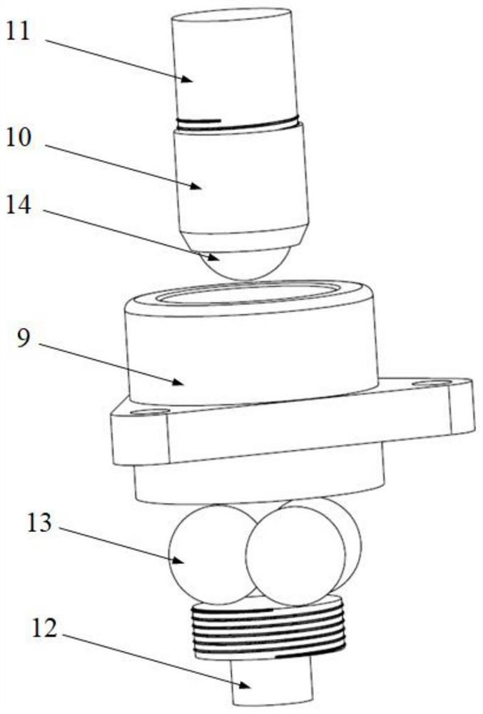 Four-ball friction wear test device lubricated by magnetic fluid