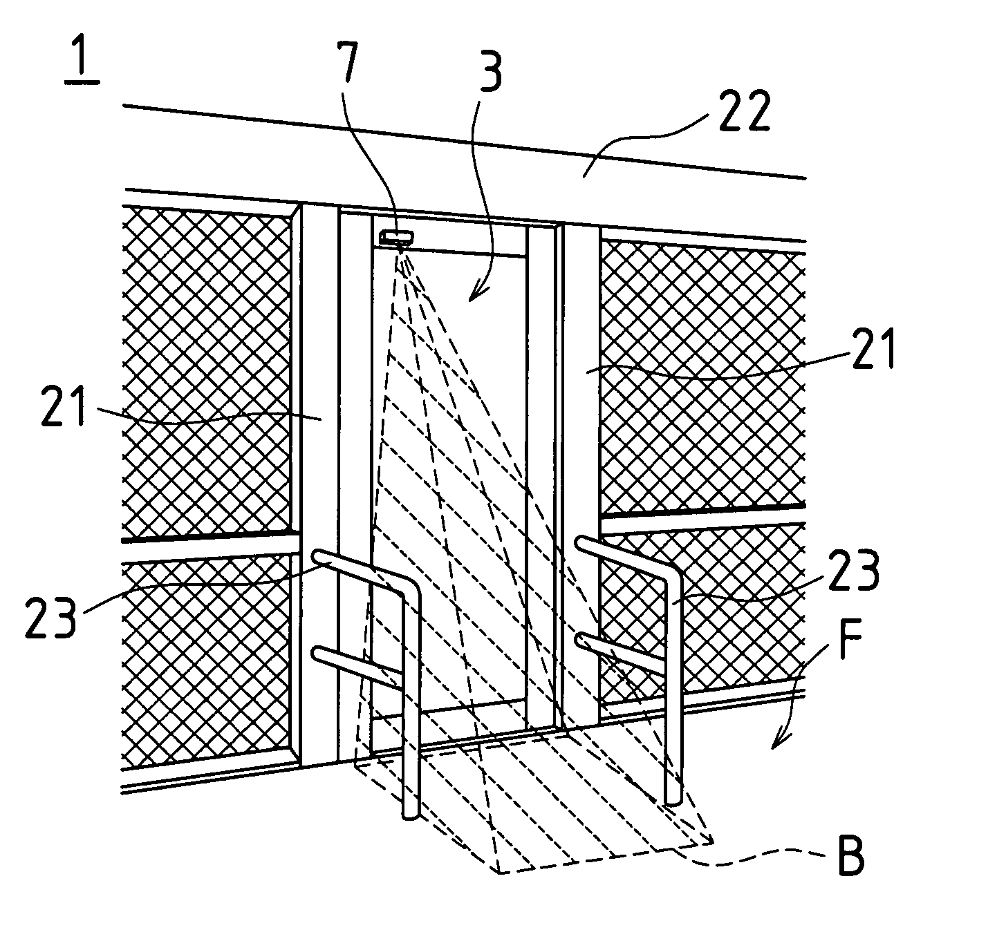 Door sensor and door equipped with such door sensor