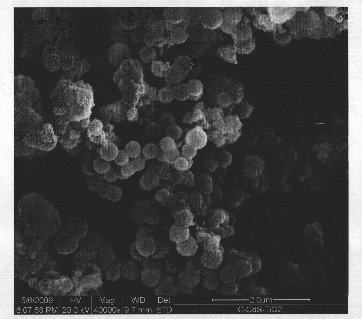 Preparation for compound hollow sphere CdS-TiO* and application in photocatalytic hydrogen production by water decomposition