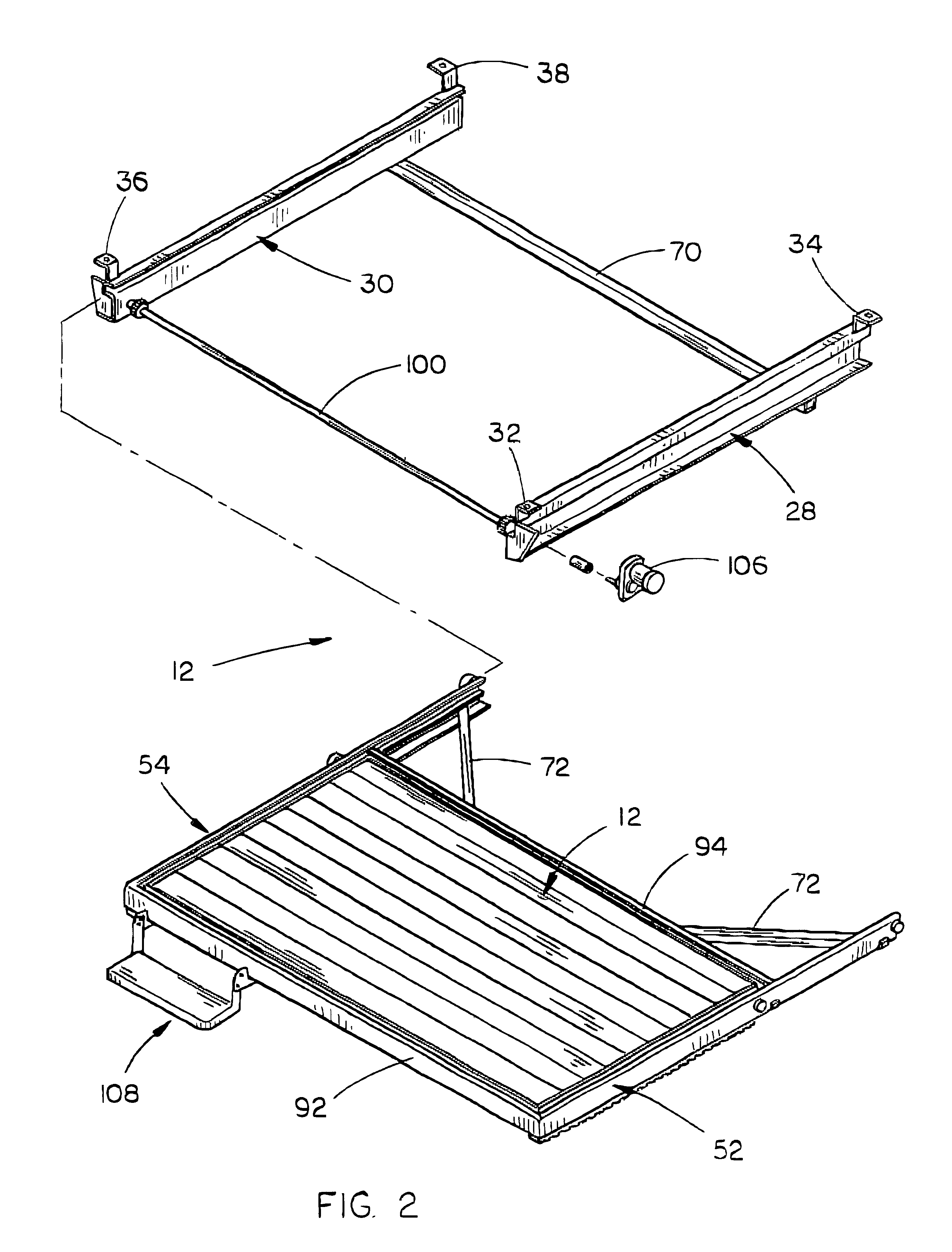 Slide-out deck for a recreational vehicle