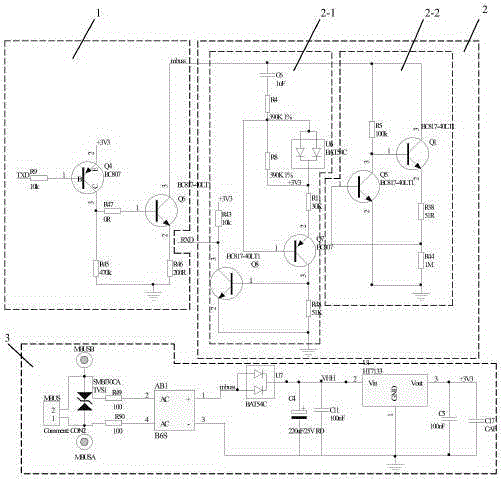 M-BUS (METER-BUS) slave communication circuit