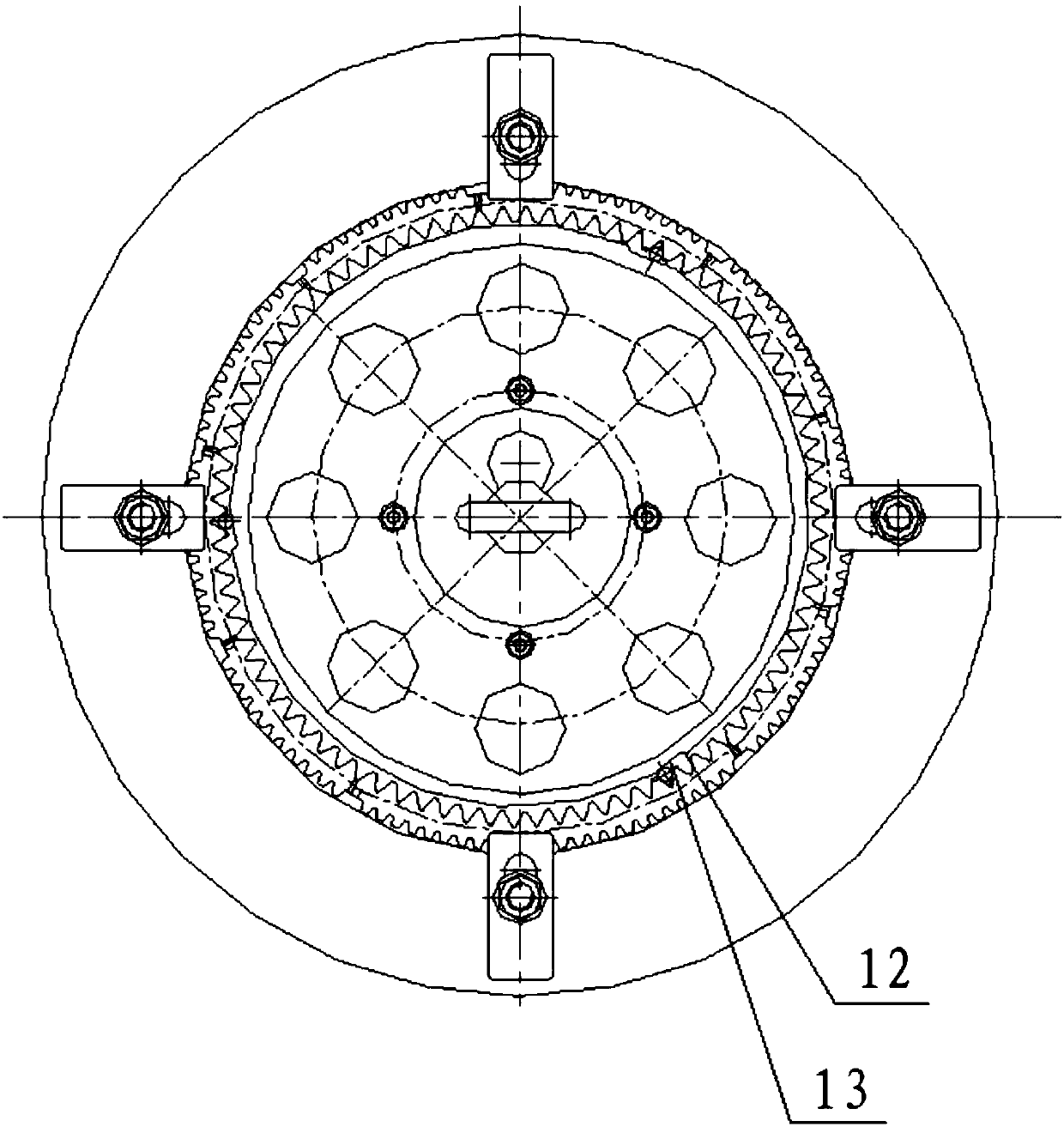 Inner tooth pre-positioning device and inner tooth grinding method