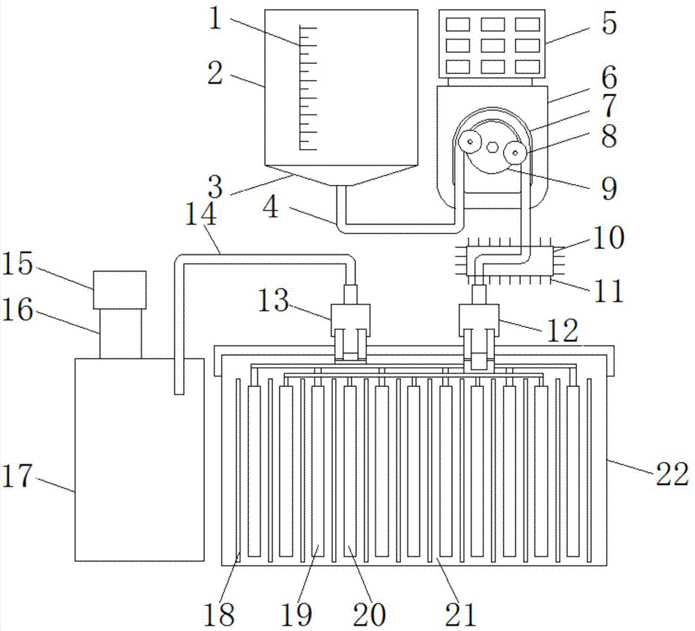 Storage battery for electric tool for garden and automatic injecting device for electrolyte of storage battery