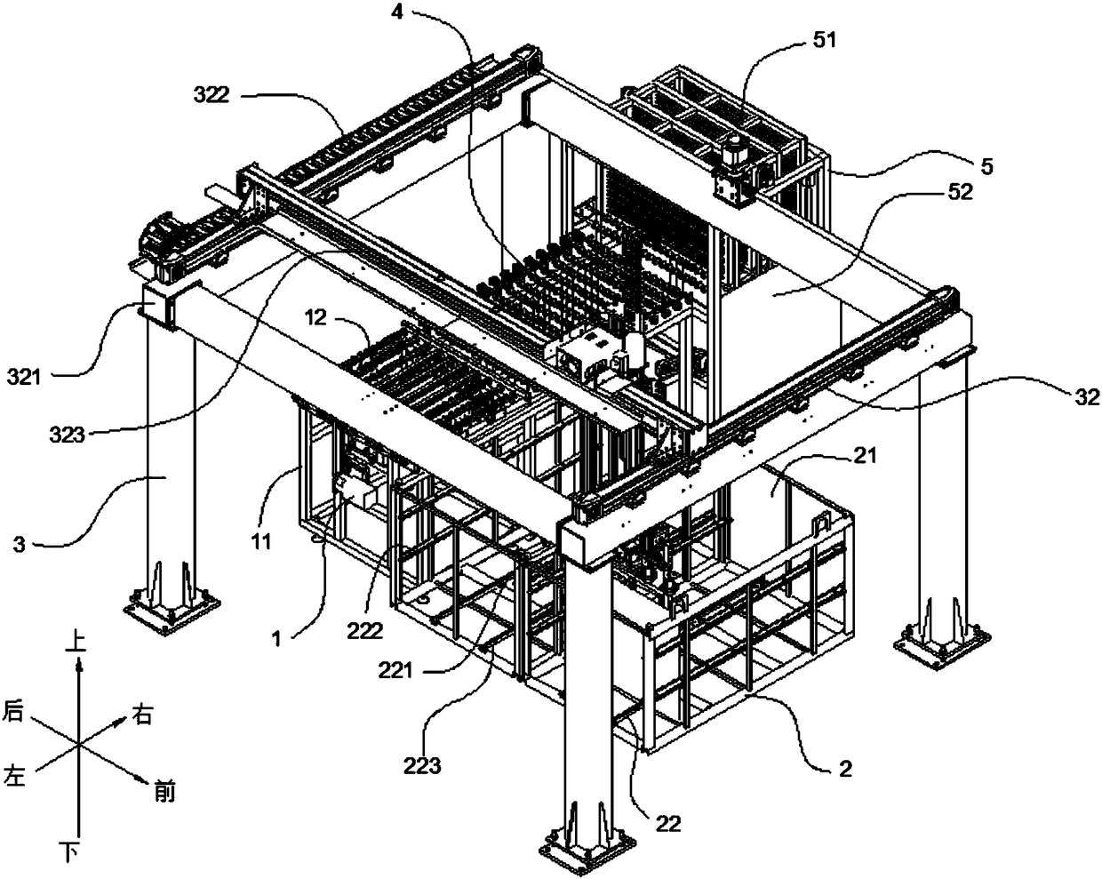 Automatic inserting-stacking-carrying device for glass