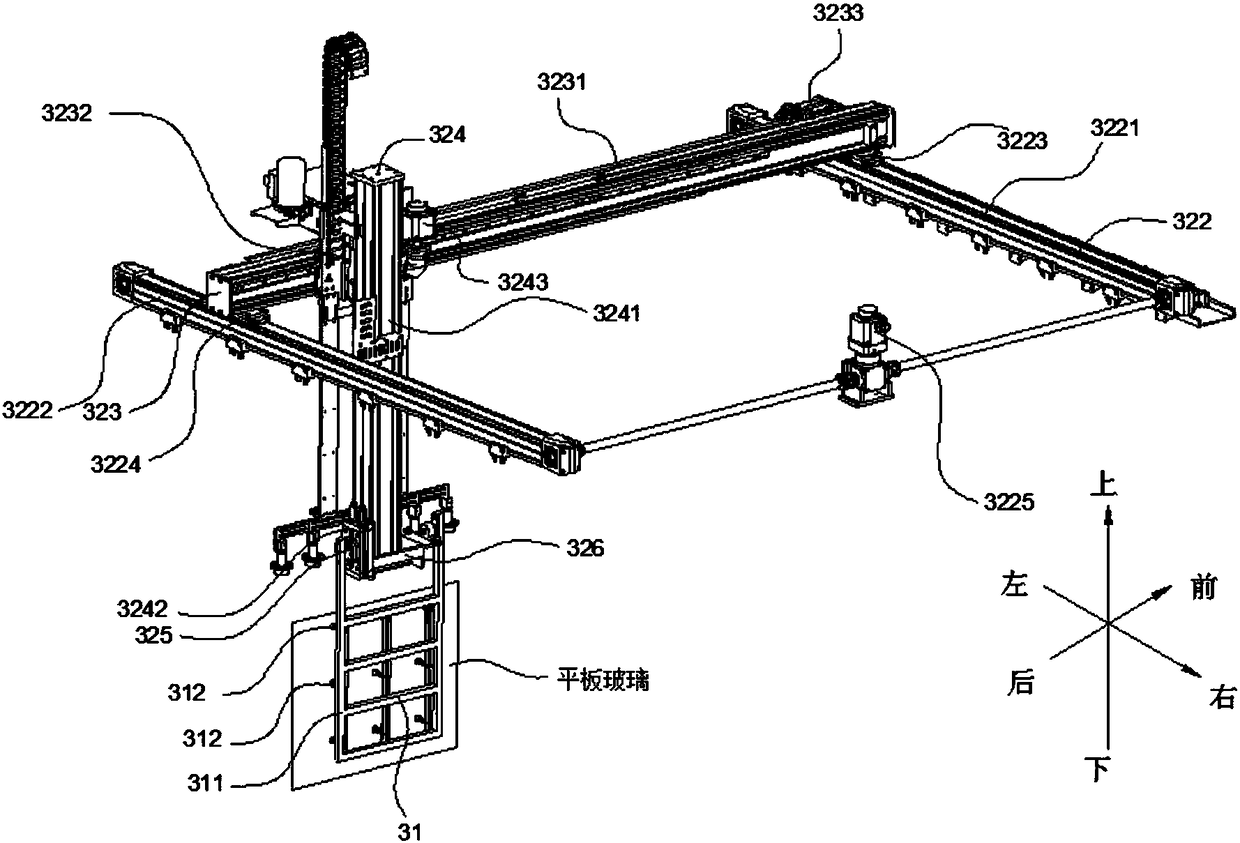 Automatic inserting-stacking-carrying device for glass