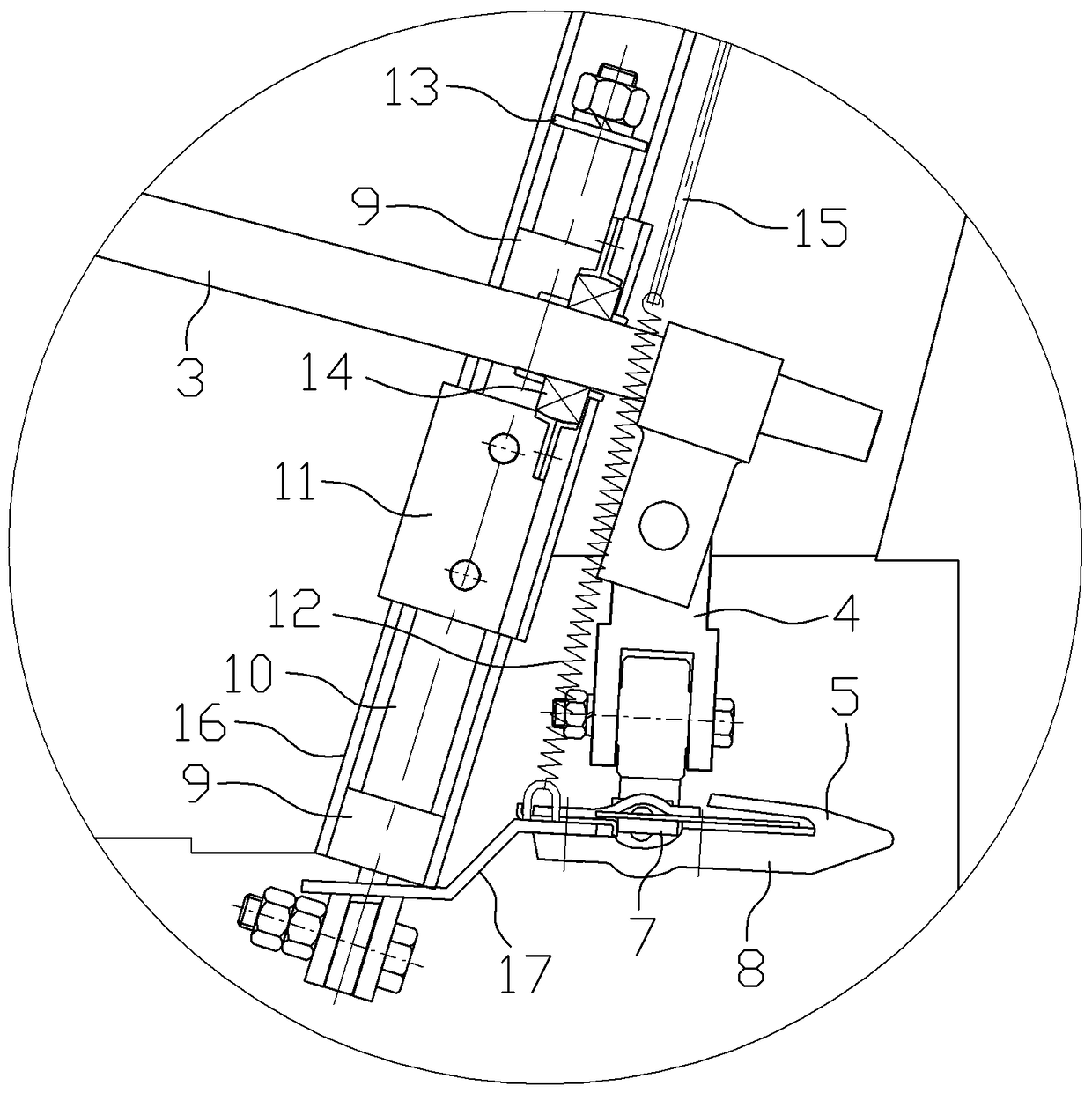 Full terrain profiling device of harvester