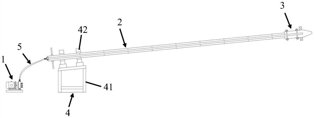 Hydraulic cutting device and gas extraction pipe cutting method