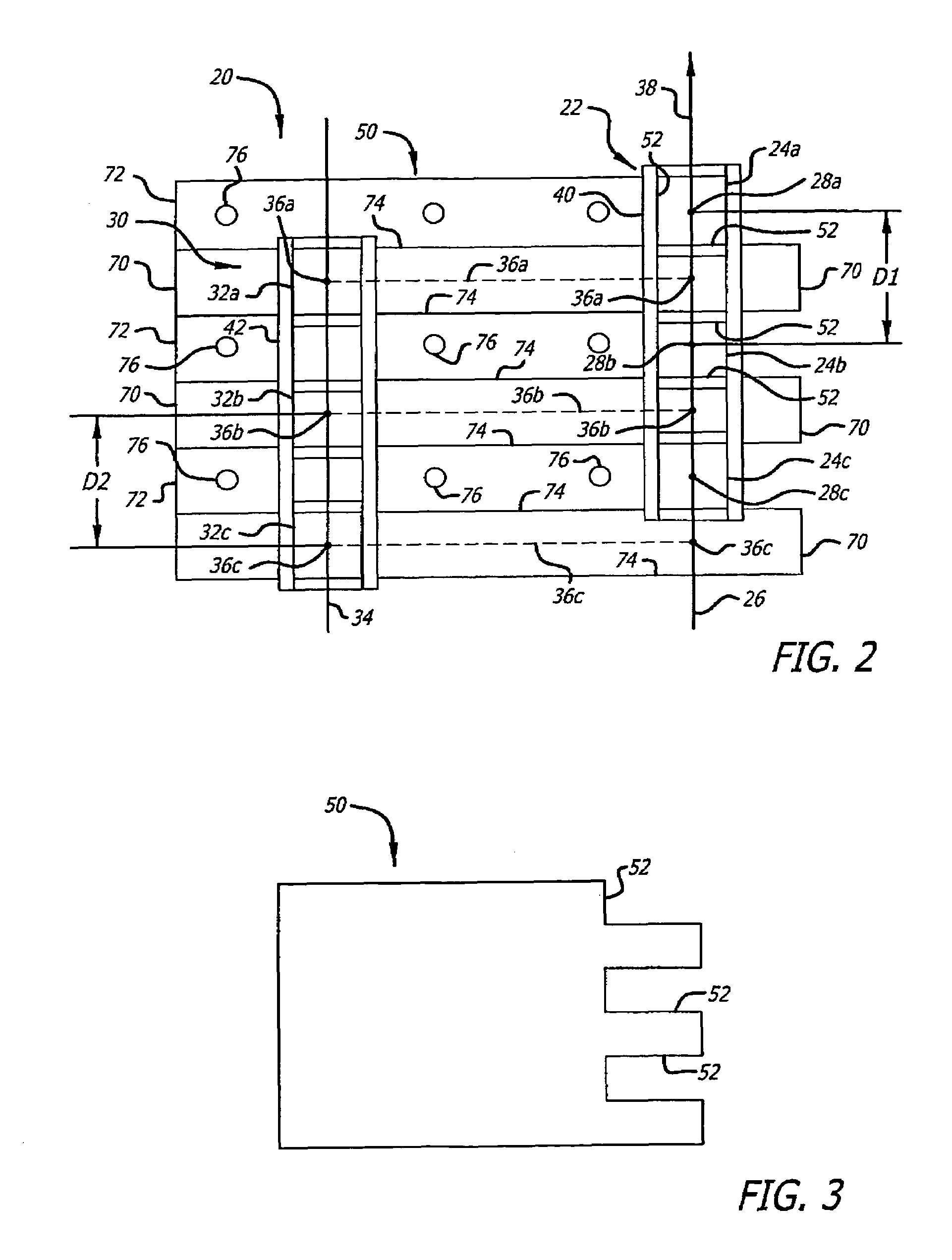 Light source having spatially interleaved light beams