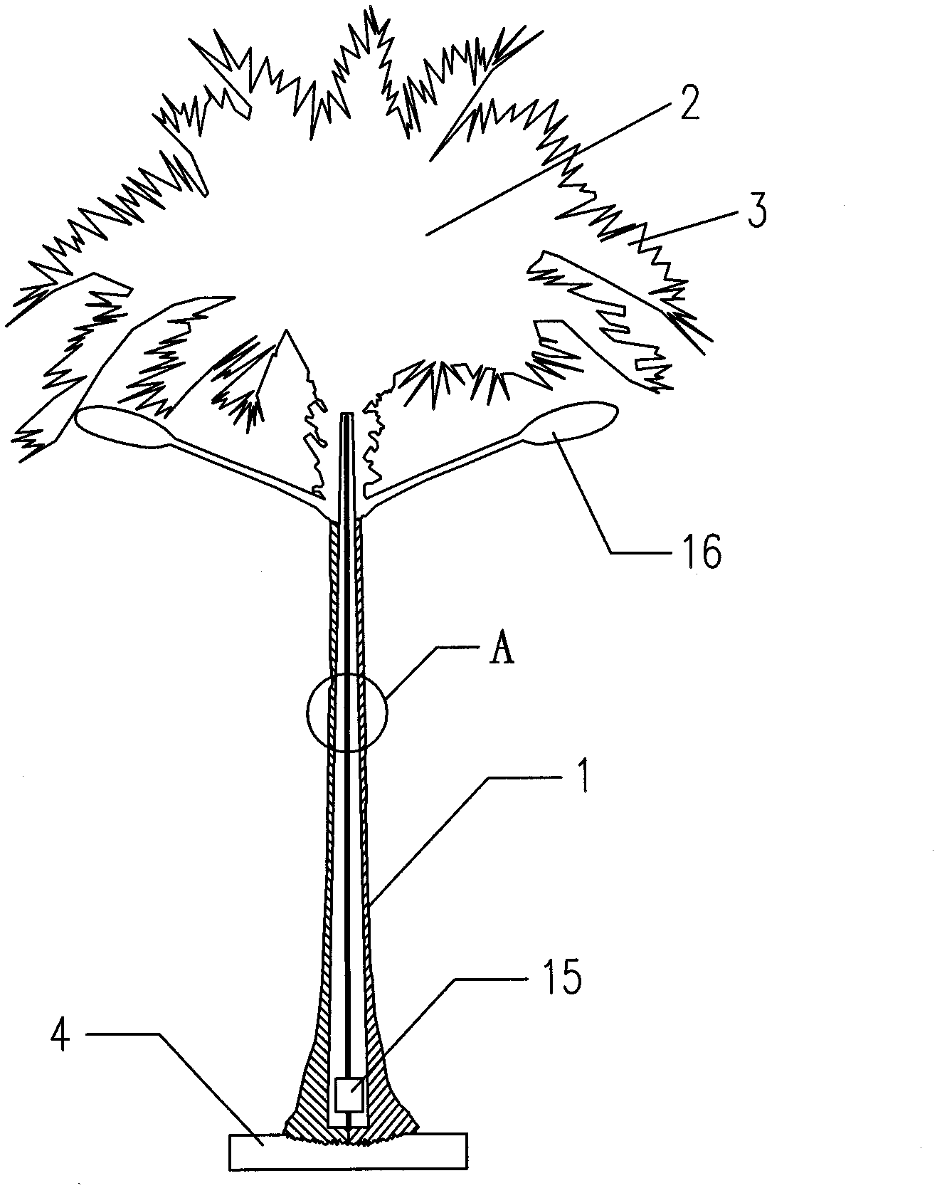 Landscape tree lamp post