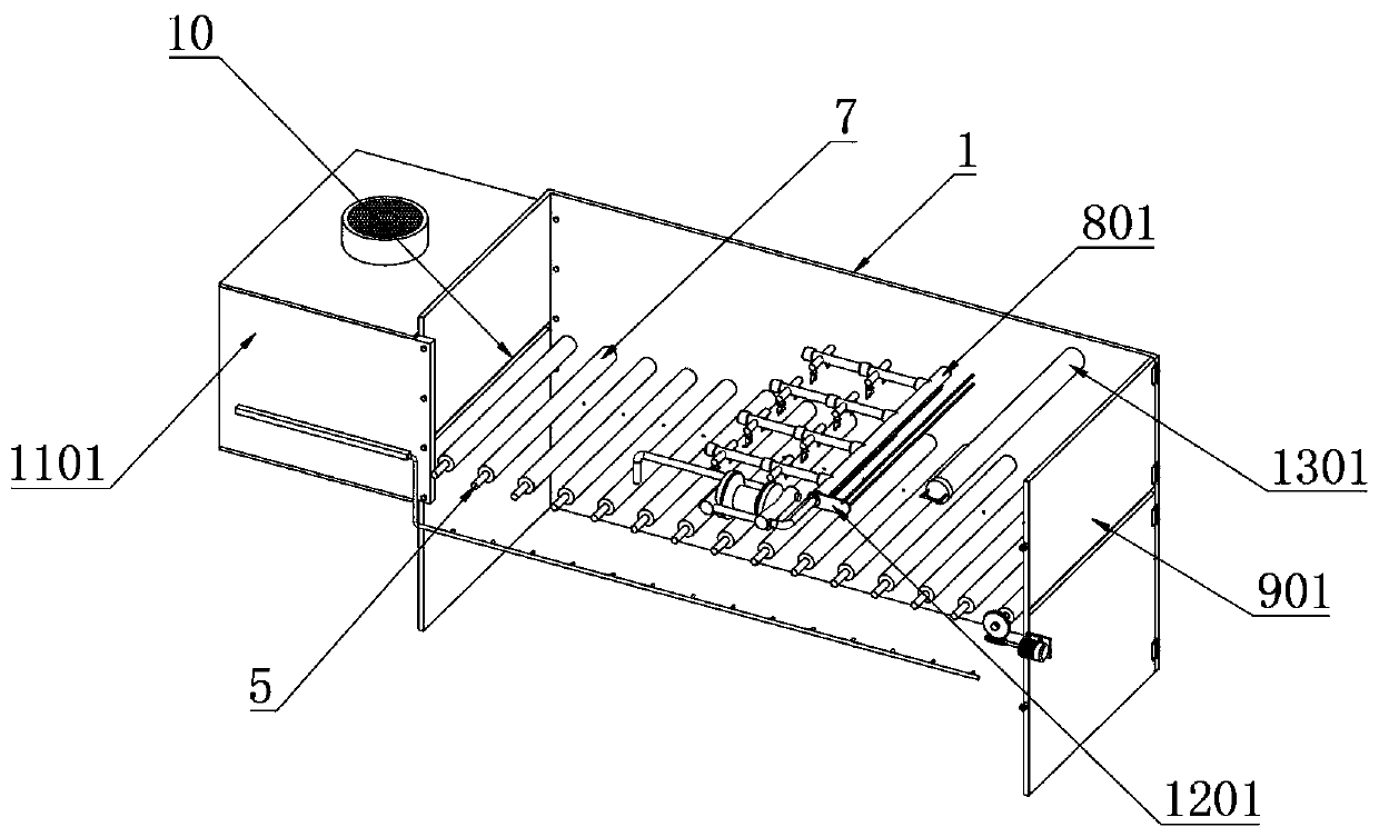 Production spraying device based on building energy conservation plates