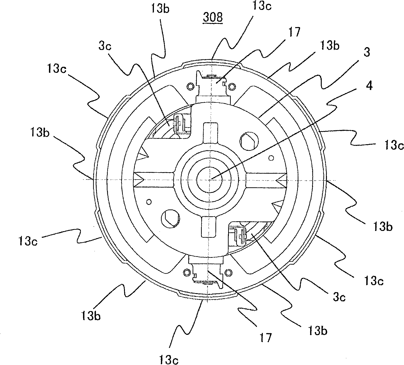 Electric blowing fan and electric vacuum cleaner equipped therewith