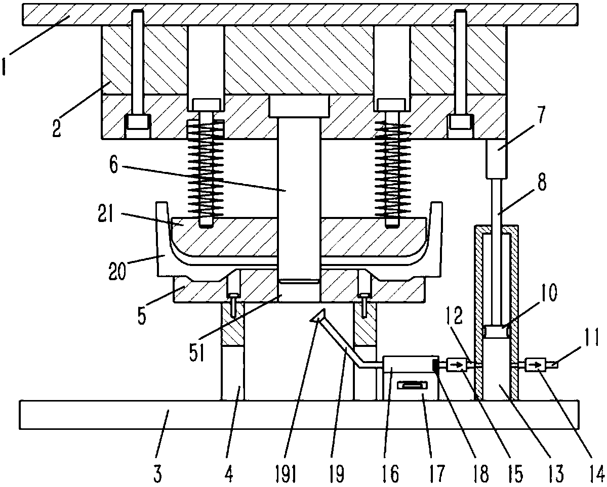 Swarf cleaning device applied to stamping die