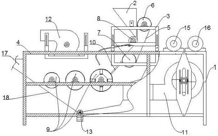 Aerodynamics-based rice husk roller rubbing cleaning device