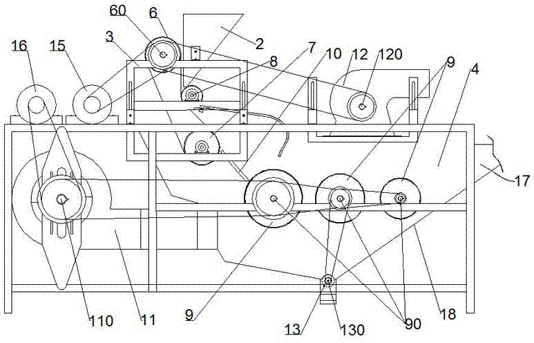 Aerodynamics-based rice husk roller rubbing cleaning device