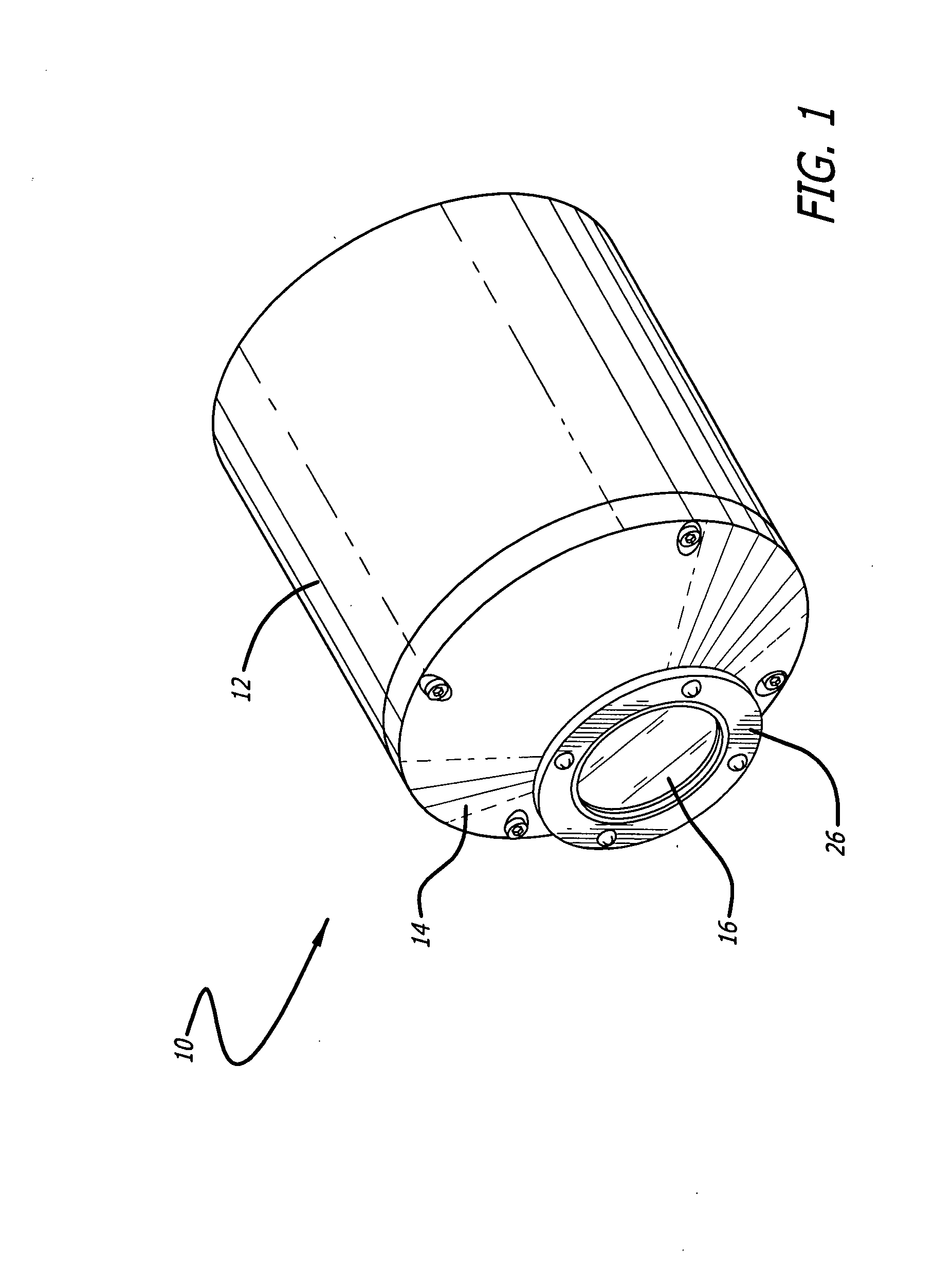 Housing with glass window for optical instruments in high pressure underwater environments