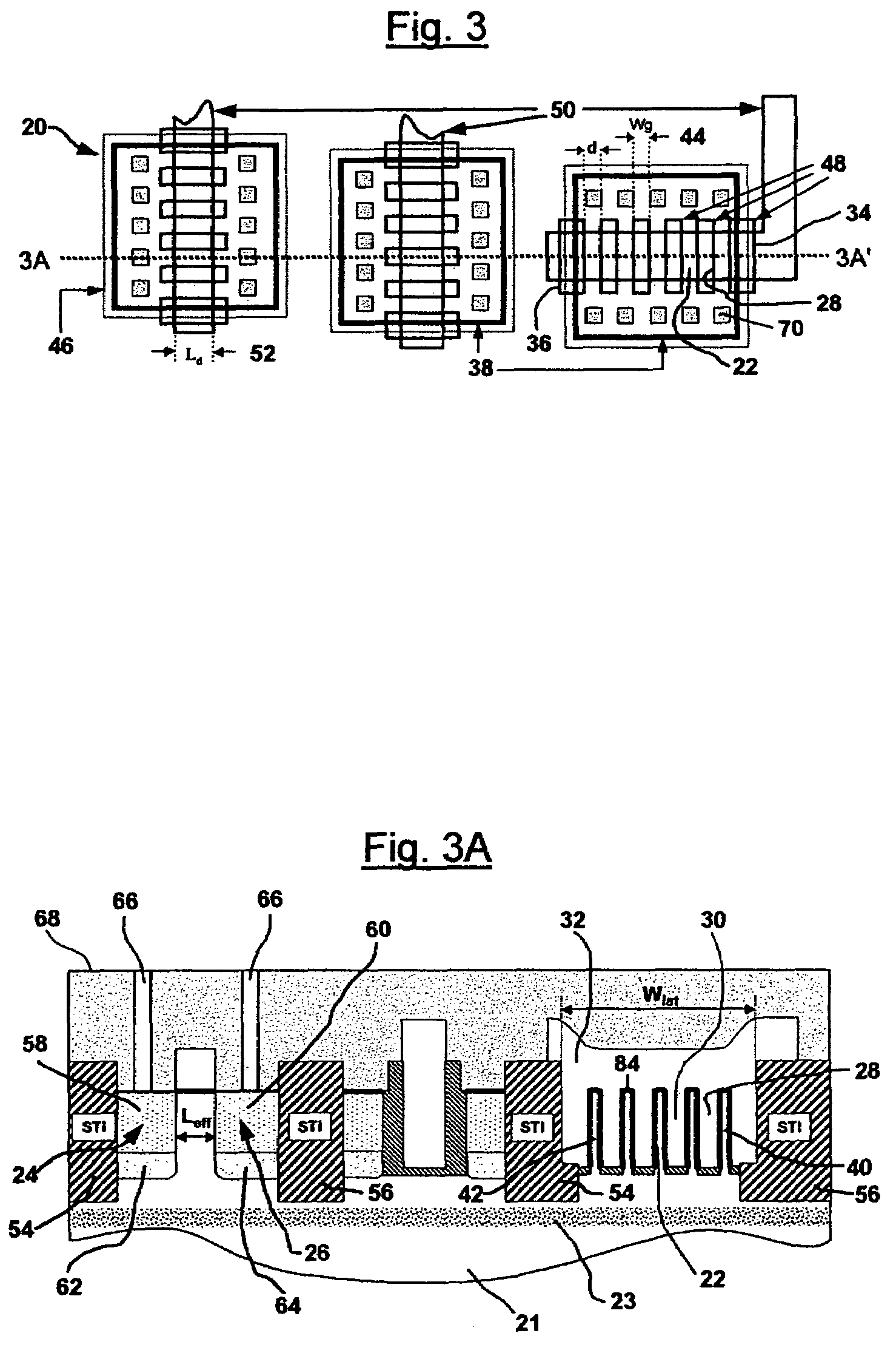 Fully-depleted castellated gate MOSFET device and method of manufacture thereof