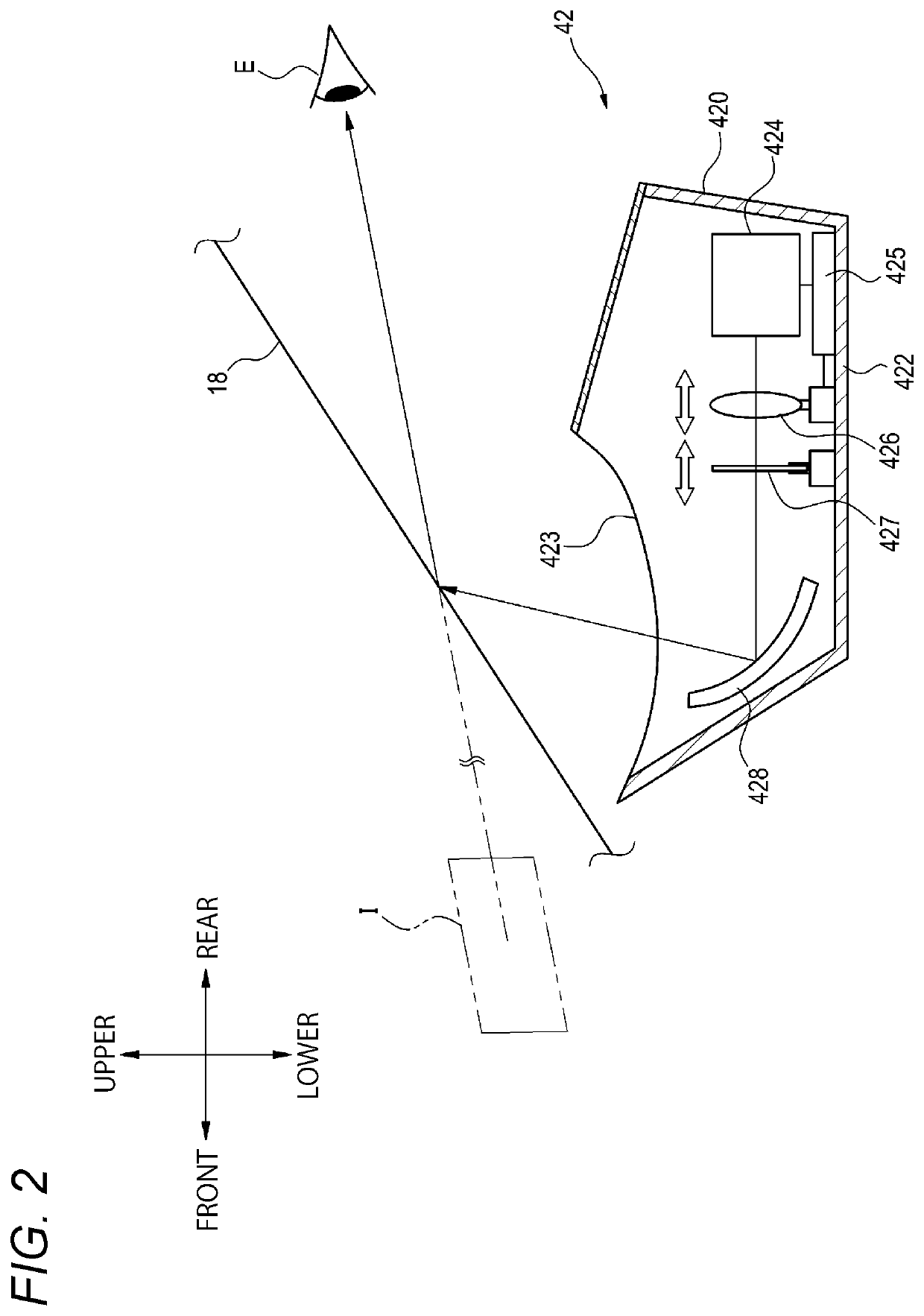 Head-up display, vehicle display system, and vehicle display method