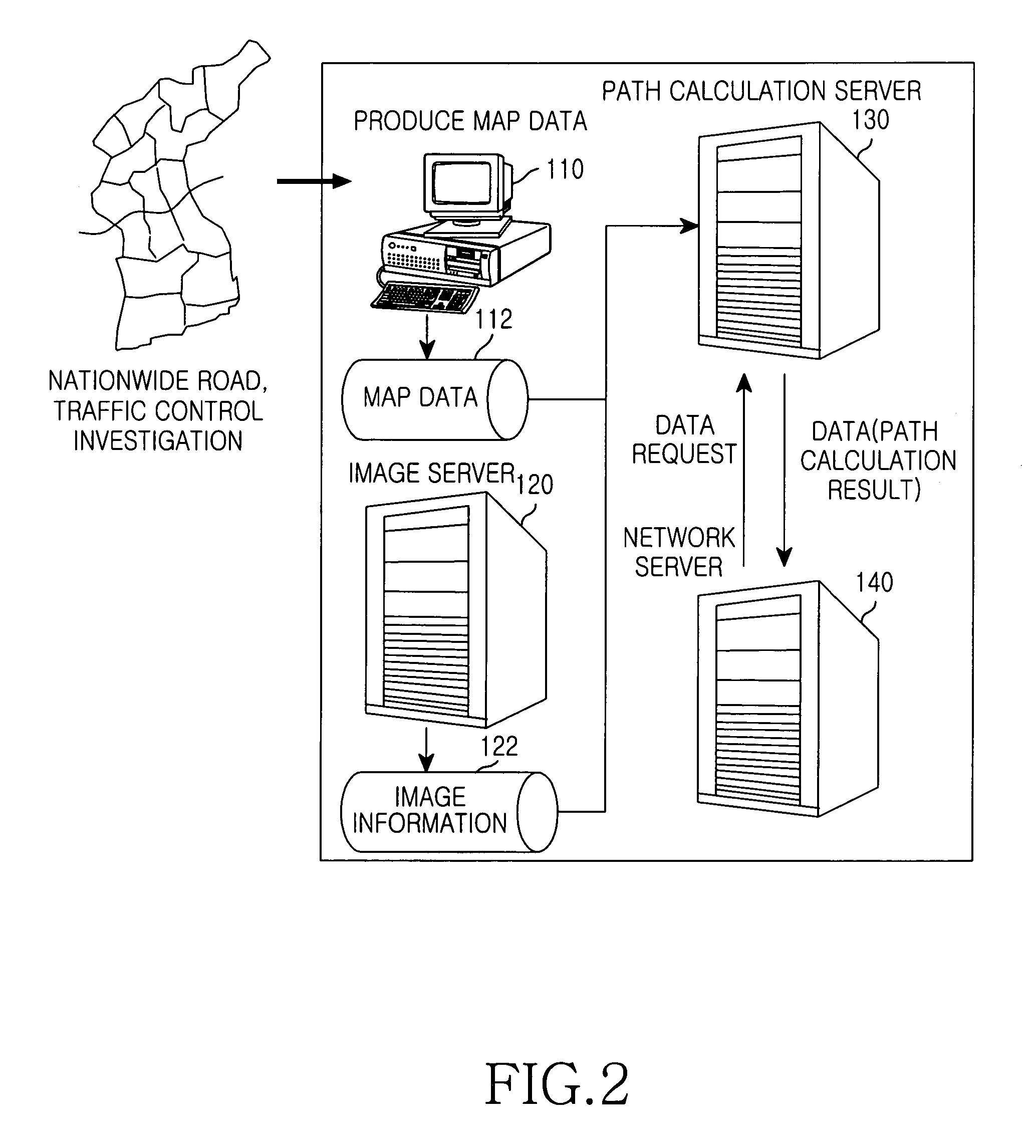 System and method of displaying position information including an image in a navigation system