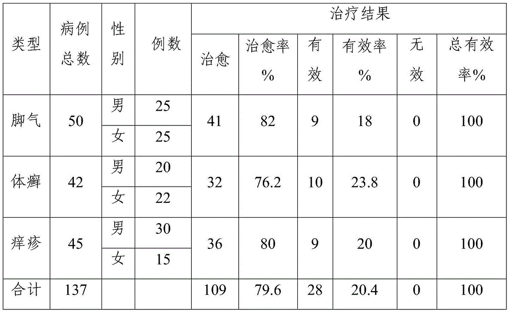 A kind of traditional Chinese medicine composition for skin fungus infection and preparation method thereof