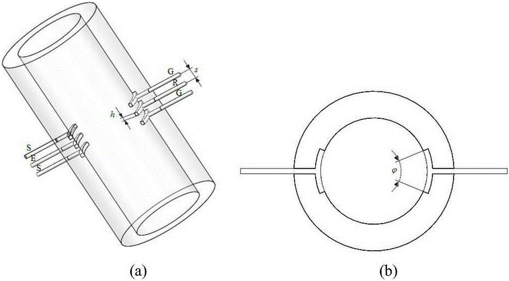 Combined measurement method of electroacoustical sensor for flow parameters oil-gas-water three-phase flow