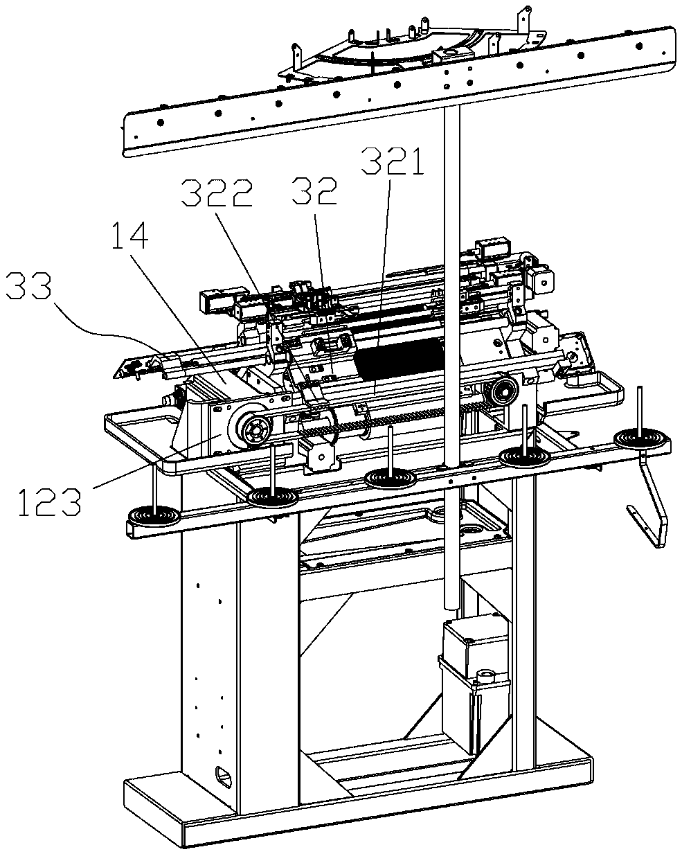 Horizontal knitting machine