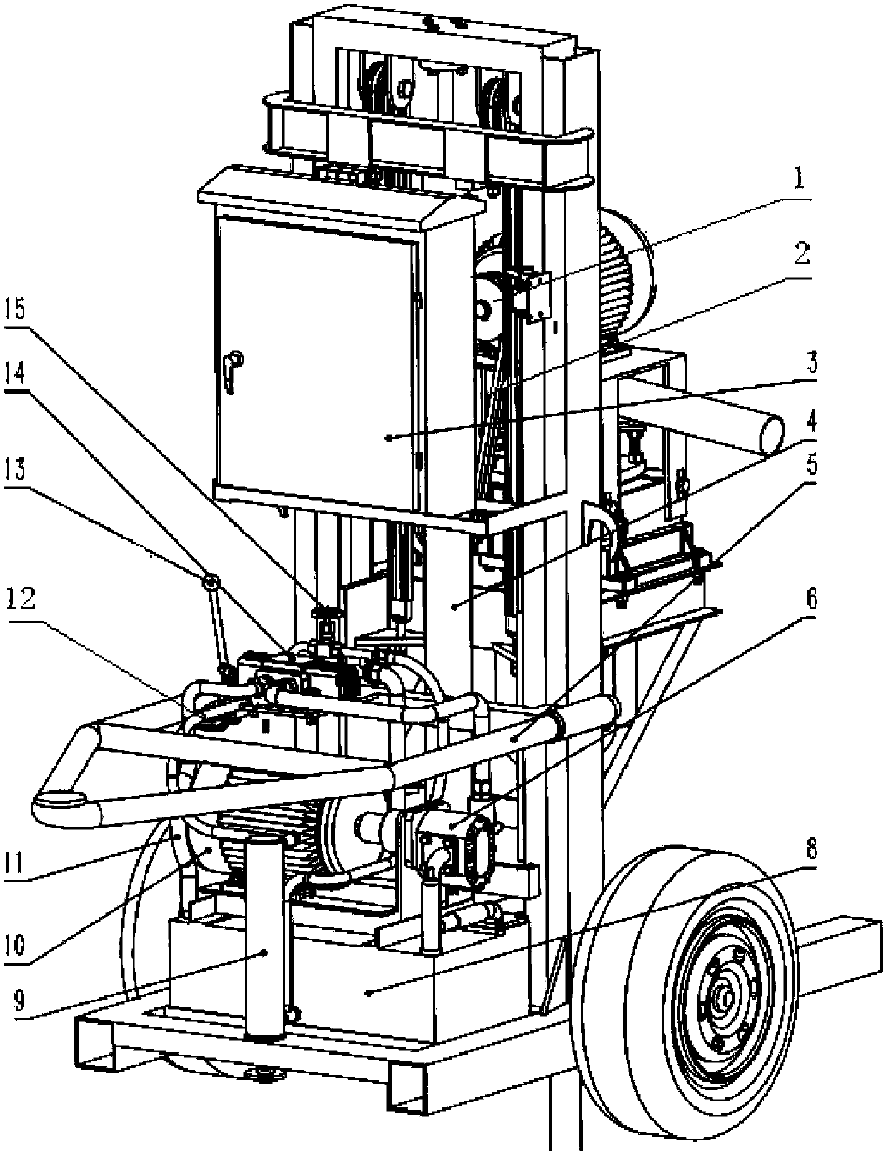 A light and portable hydraulic electric drilling machine and drilling method