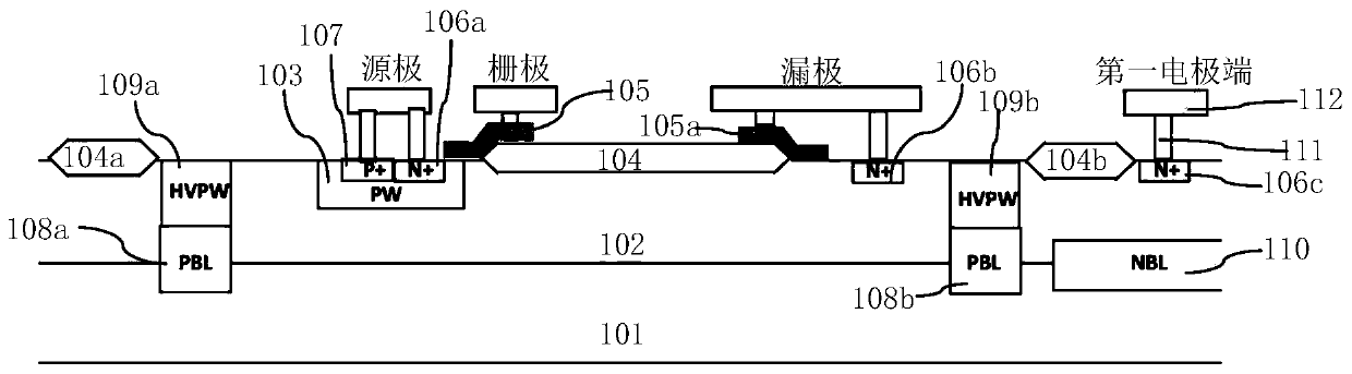 High-voltage isolation ring device of gate drive circuit