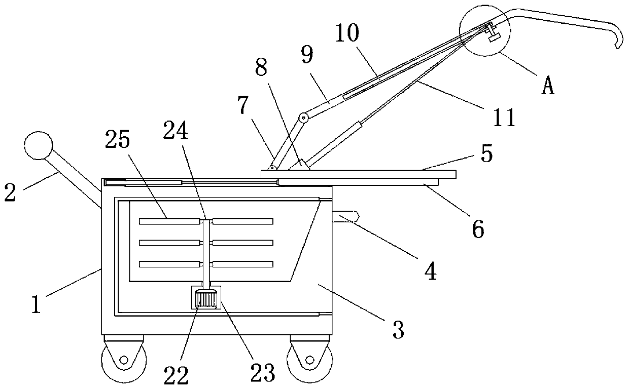 High-efficiency waste slag digging-conveying integrated device for steelmaking in metallurgical plant