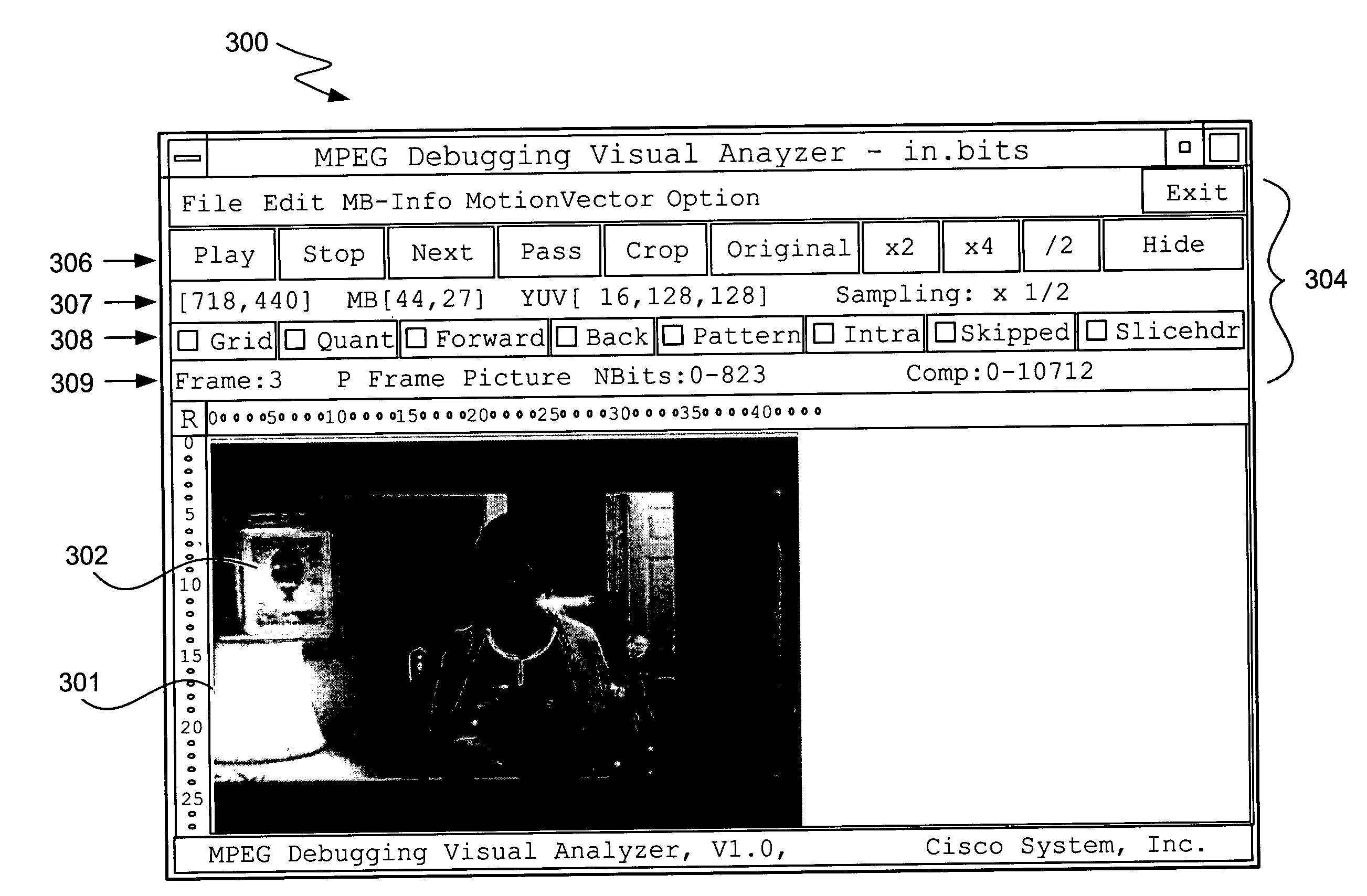 Interface for compressed video data analysis